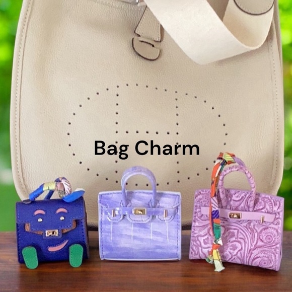 Mini Micro Bag Charm Coin purse Decoration Leather Purple,Blue,Pink - Picture 1 of 7